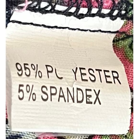 C + D + M ABOVE ANKLE V-NECK TUNIC DRESS, WOMENS, XL-NAVY WITH MULTICOLOR FLORAL - Picture 9 of 10